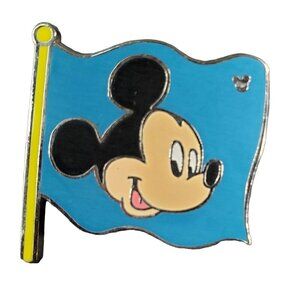 Disney Mickey Mouse Hidden Mickey Flag Pole Lapel Pin Brooch Badge Accessories